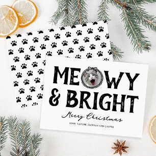 Cartão De Festividades Foto de Natal de Gato de Doodle e Meowy