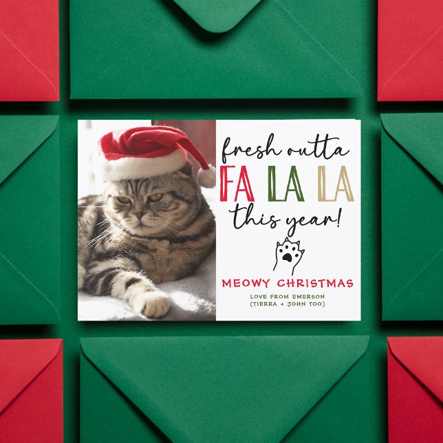 Cartão De Festividades Foto de Natal de Gato Engraçado, Humorosa Personal (Criador carregado)