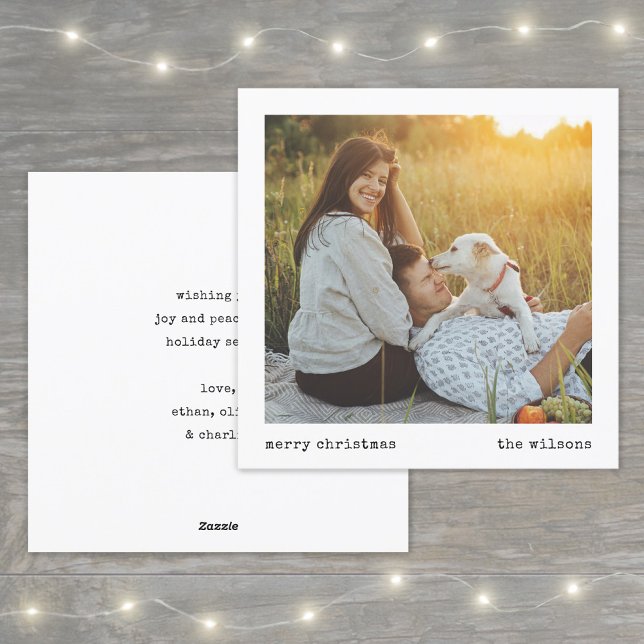 Cartão De Festividades Foto de Natal de Máquina de Máquina Moderna Minima (Criador carregado)