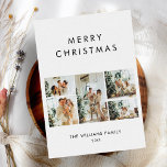 Cartão De Festividades Foto de Natal de Orçamento Mínimo Rustic Chic Simp<br><div class="desc">Cartão de Férias de Natal de Mínimo e Simples sobre Orçamento Russo</div>
