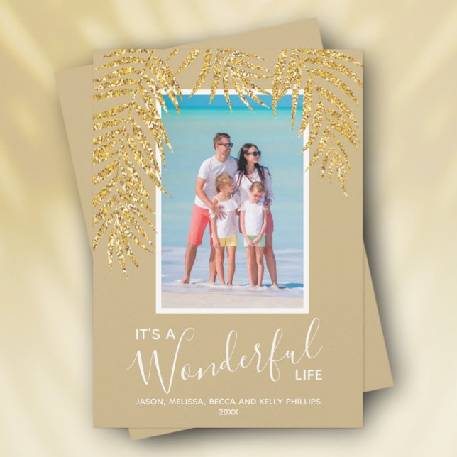 Cartão De Festividades Foto de Natal de Palmas Tropicais (Criador carregado)