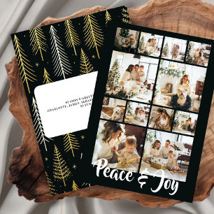 Cartão De Festividades Foto de Natal de Paz e Joy Personalizada