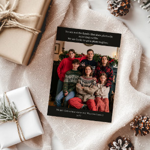 Cartão De Festividades Foto de Natal Divertida da Família