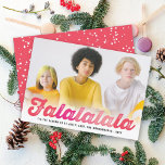 Cartão De Festividades Foto de Natal divertida do Script de Ombre Rosa Fa<br><div class="desc">Concebido por gordura*fa*estanho. Fácil de personalizar com seu próprio texto,  foto ou imagem. Para pedidos personalizados,  entre em contato direto com o . Aplicam-se taxas personalizadas. www.zazzle.com/fat_fa_tin www.zazzle.com/color_therapy www.zazzle.com/fatfatin_blue_knot www.zazzle.com/fatfatin_red_knot www.zazzle.com/fatfatin_mini_me www.zazzle.com/fatfatin_design www.zazzle.com/fatfatin_ink</div>