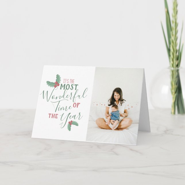 Cartão De Festividades Foto de Natal do Ano Mais Maravilhosa (Frente)
