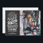 Cartão De Festividades Foto de Natal do Chalkboard O Santa Night Lyrics<br><div class="desc">Oh,  Santa Noite,  as Estrelas Brilham Brilhantemente. Envie cartões de natal e desejos à família e aos amigos com esta carta chata de Natal. Ele apresenta um script de giz rústico com um fundo de chalkboard falso. Este cartão com fotos de música de Natal é perfeito para este feriado.</div>