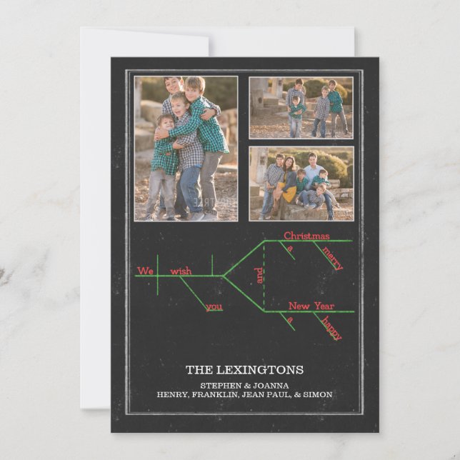 Cartão De Festividades Foto de Natal do diagrama gramatical do Natal (Frente)