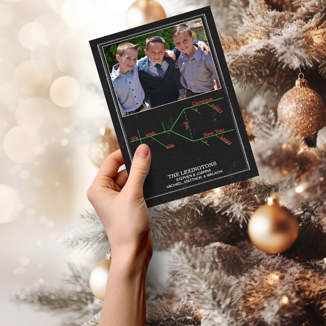 Cartão De Festividades Foto de Natal do diagrama gramatical do Natal (Christmas Carol Grammar Diagram Holiday Photo Christmas Card)