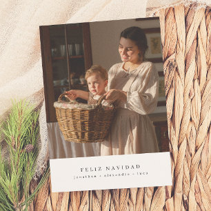 Cartão De Festividades Foto de Natal do Minimalista Feliz Navidad Espanho