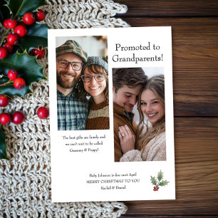 Cartão De Festividades Foto de Natal dos Avós Promovidos com Elegância