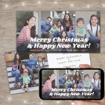 Cartão De Festividades Foto de Natal e Anos novos da Tipografia Retroativ<br><div class="desc">Enviar saudações na moda alegres e compartilhar quatro de suas fotos favoritas com cartões de natal de 4"x8" de fotografia com retrato chic. Estas modelos são simples de personalizar para incluir qualquer texto, como Feliz Natal, Felizes Feriados, Saudações de Campos, Cheers de Ano Novo, etc. (DICA DE PLACEMENTO DE IMAGEM:...</div>