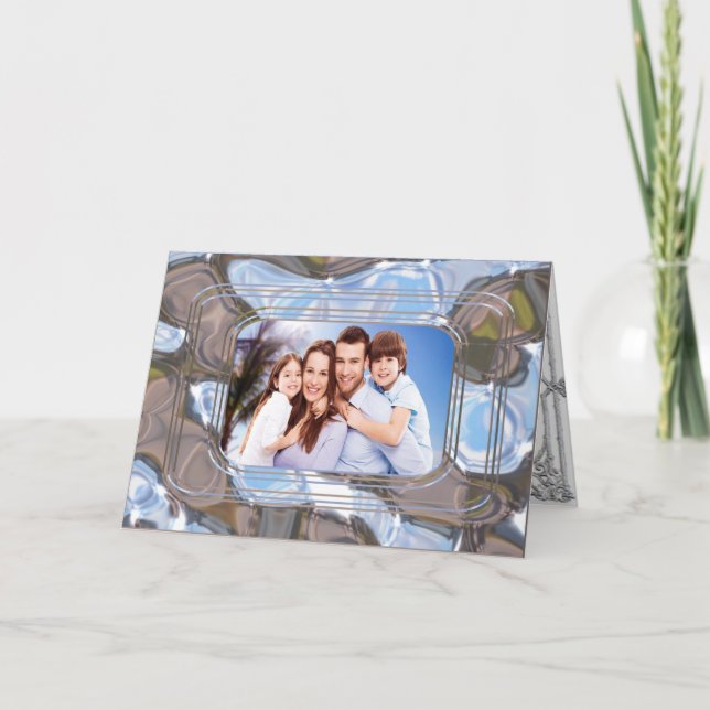 Cartão De Festividades Foto de Natal Ecletica emoldurada (Frente)