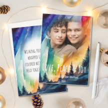 Foto de Natal em Aquarela das Luzes do Norte Gay