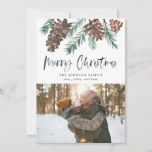 Foto de Natal em aquarela de pinha