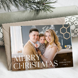 Cartão De Festividades Foto de Natal Empilhada Feliz Natal