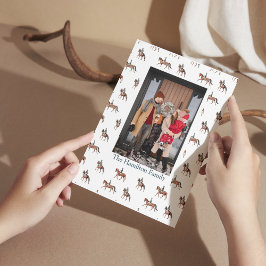 Cartão De Festividades Foto de Natal Equestre Equestre Festivo