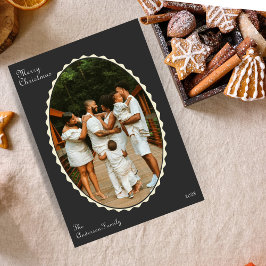 Cartão De Festividades Foto de Natal escalada da Cinza de carvão