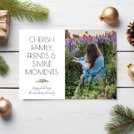 Cartão De Festividades Foto de Natal Família Cherish Amigos suas palavras