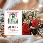 Cartão De Festividades Foto de Natal feliz da porta do Arco Vermelho mode<br><div class="desc">Espalhe a alegria de férias com o nosso moderno cartão de Natal Feliz da Porta Vermelha! Com uma porta rosa encantadora adornada com decoração festiva, esta placa combina uma paleta colorida com um design moderno. Mostre uma foto da família favorita ao lado da mensagem de feriado quente para um toque...</div>