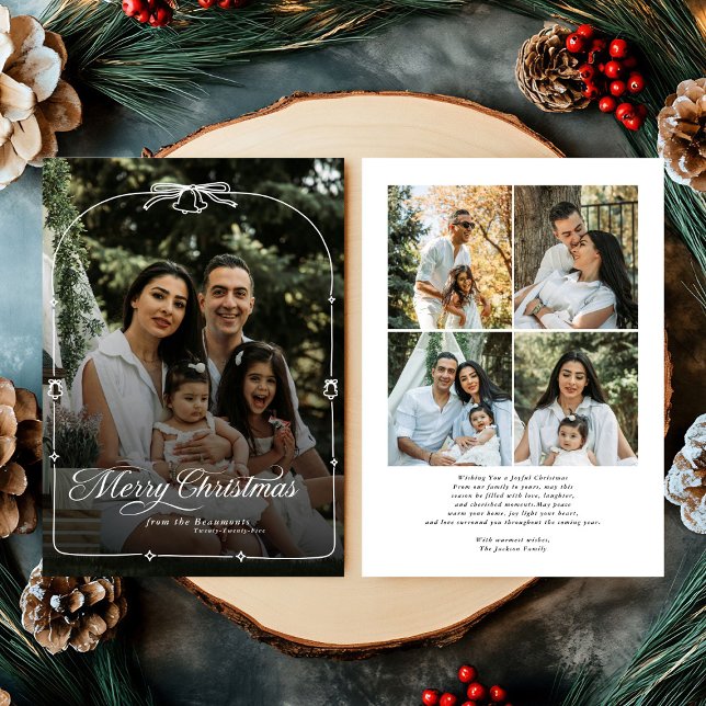 Cartão De Festividades Foto de Natal feliz do Arco moderno (Criador carregado)