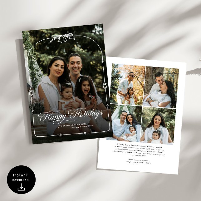 Cartão De Festividades Foto de Natal feliz do Arco moderno (Criador carregado)