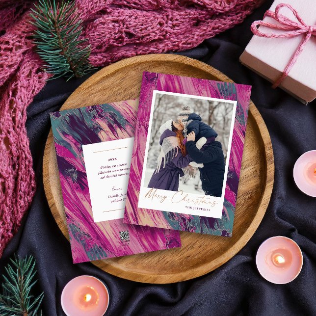 Cartão De Festividades Foto de Natal Feliz e abstrato (Criador carregado)