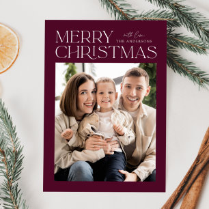 Cartão De Festividades Foto de Natal feliz para o vinho moderno