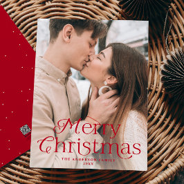 Cartão De Festividades Foto de Natal Festivo Red Elegance