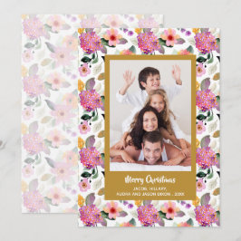 Cartão De Festividades Foto de Natal Floral