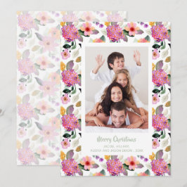 Cartão De Festividades Foto de Natal Floral