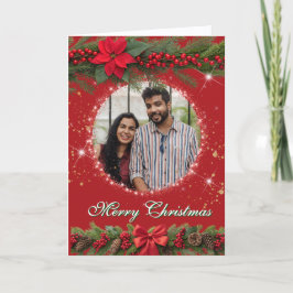 Cartão De Festividades Foto de Natal Garland