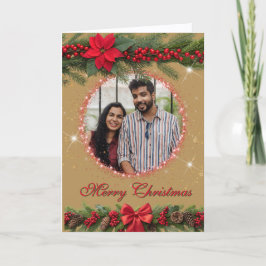 Cartão De Festividades Foto de Natal Garland