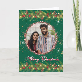 Cartão De Festividades Foto de Natal Garland