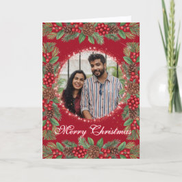 Cartão De Festividades Foto de Natal Garland