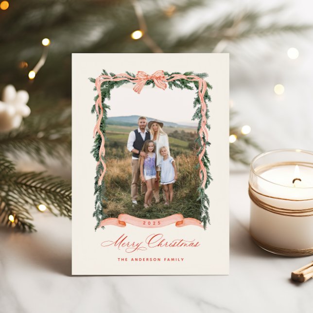 Cartão De Festividades Foto de Natal Garland (Criador carregado)