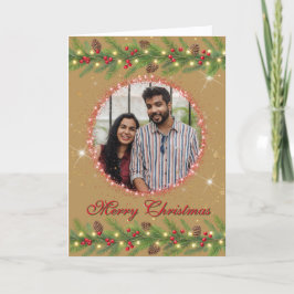 Cartão De Festividades Foto de Natal Garland