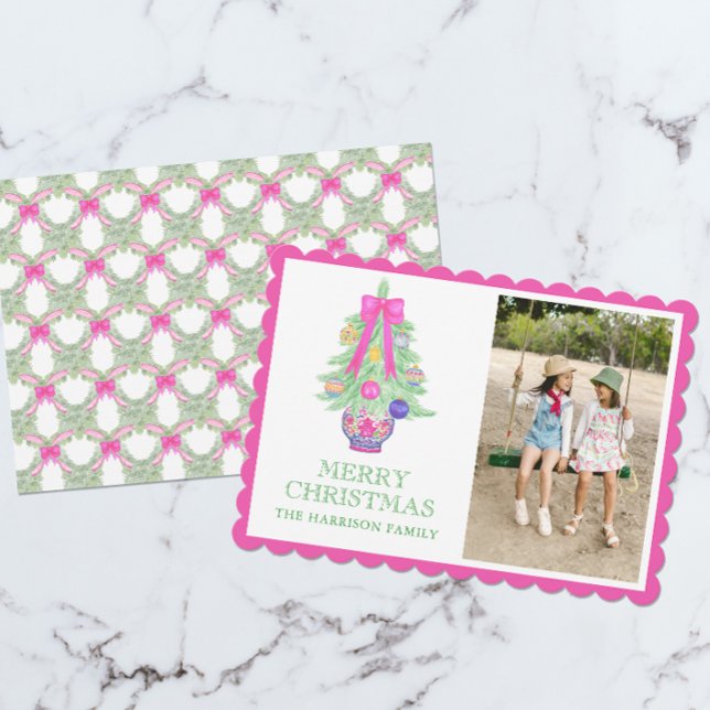 Cartão De Festividades Foto de Natal Ginger Jar do Arco Quente de Aquarel (Criador carregado)