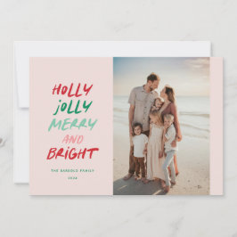 Cartão De Festividades Foto de Natal Horizontal Colorida Muito Alegre