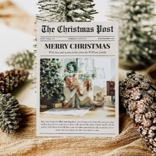 Cartão De Festividades Foto de Natal Jornal Feliz Natal