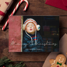 Foto de Natal Merry manuscrita minimalista