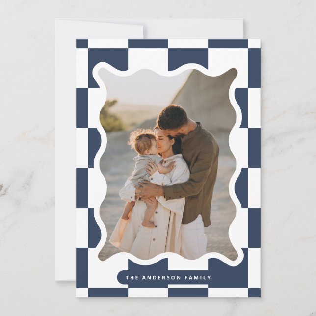 Cartão De Festividades Foto de Natal mínima do controlo moderno das ondas (Frente)