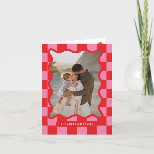 Cartão De Festividades Foto de Natal mínima do controlo moderno das ondas (Frente)