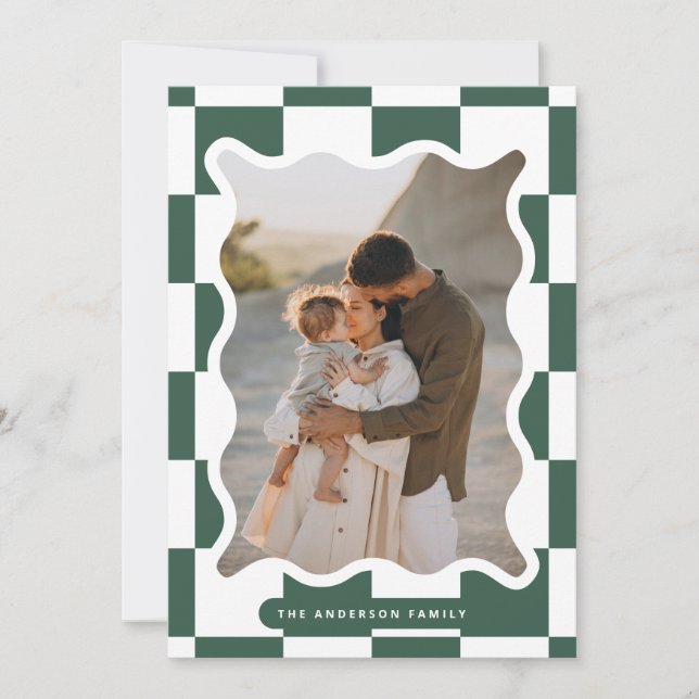 Cartão De Festividades Foto de Natal mínima do controlo moderno das ondas (Frente)