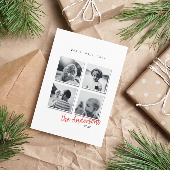 Cartão De Festividades Foto de Natal mínima moderna (Criador carregado)