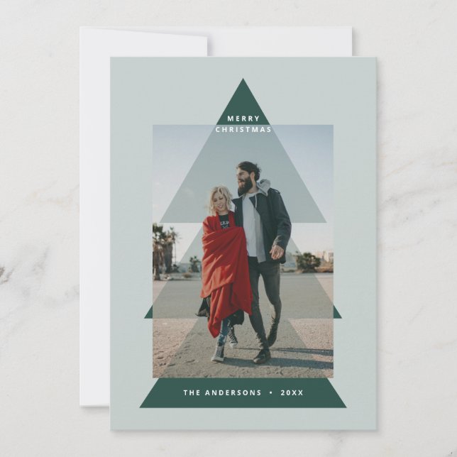 Cartão De Festividades Foto de Natal mínima para gráfico moderno (Frente)