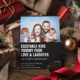 Cartão De Festividades Foto de Natal Moderna e Divertida da Família com '