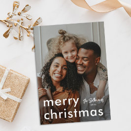 Cartão De Festividades Foto de Natal Moderna Minimalista