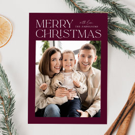 Cartão De Festividades Foto de Natal Moderno com Vinho Feliz Natal