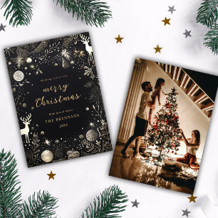Cartão De Festividades Foto de Natal Moderno Elegante