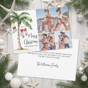 Cartão De Festividades Foto de Natal na Praia Tropical